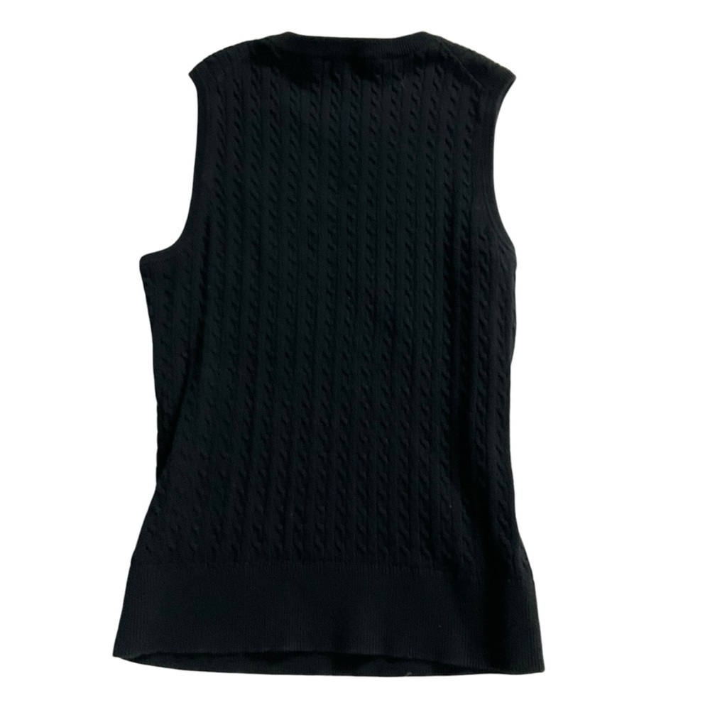 Lilly Pulitzer Black Sleeveless Crewneck Sweater Vest Size Small Cable-knit - Picture 10 of 12
